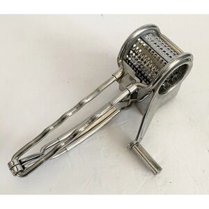 Cuisipro Rotary Cheese Grater Stainless Steel 8" Hand Crank Kitchen Tool Ginger